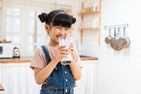 Girl drinking milk
