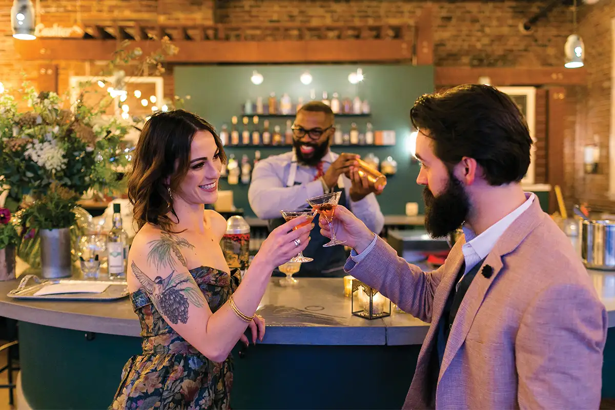 Couple at bar