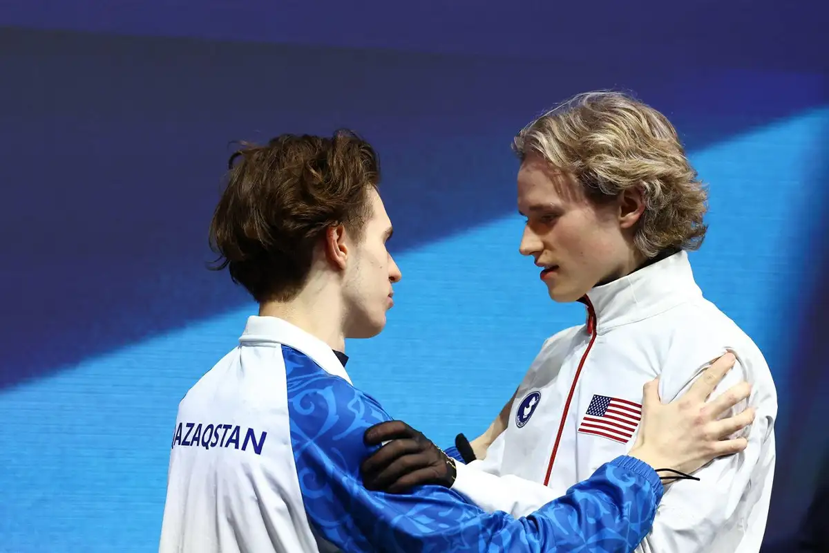 Ilia Malinin and Mikahel Shaidorov at Milan Olympics