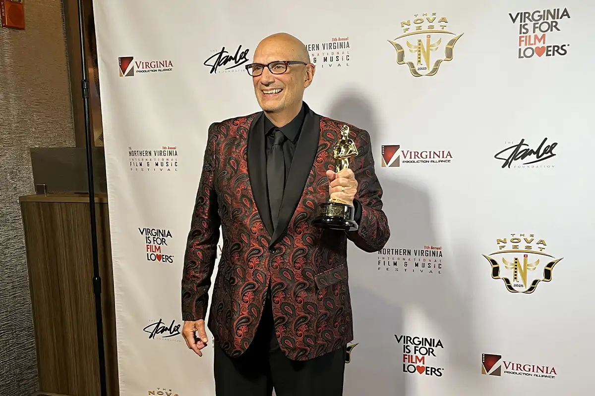 Michael J Volpe on the red carpet of the Northern Virginia Film Festival
