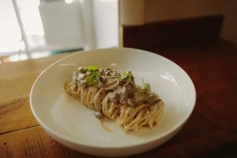 a pasta dish at the Wine Kitchen