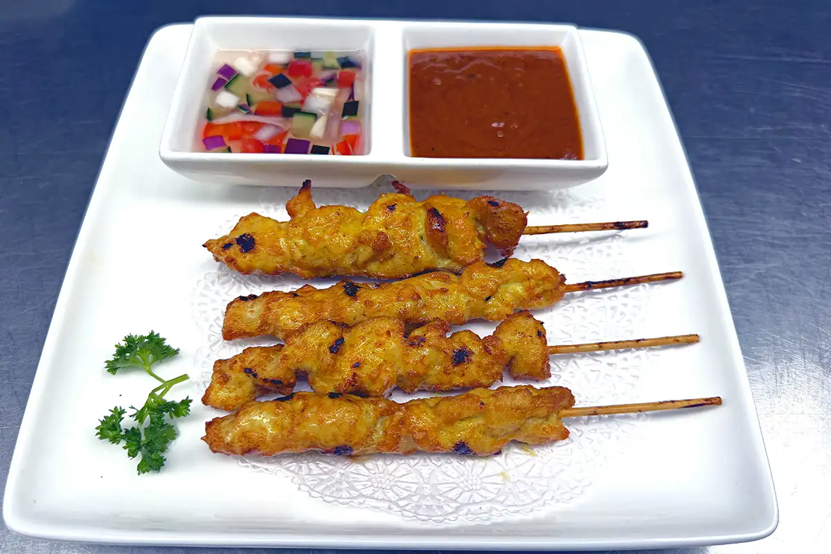 chicken skewers at 246 Thai Street