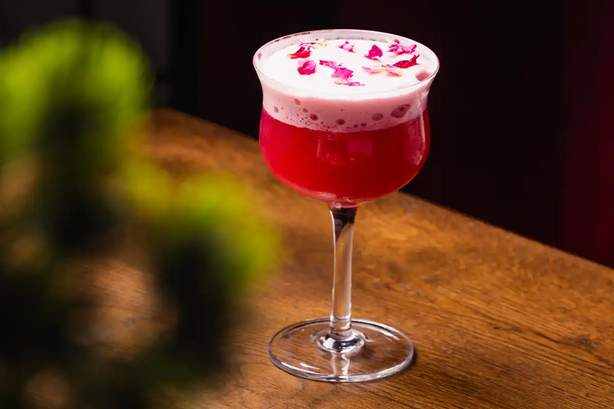falling sakura cocktail at Oasis: The Listening Bar