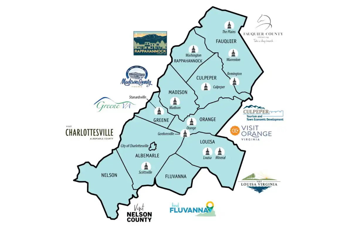 virginia piedmont tourism map