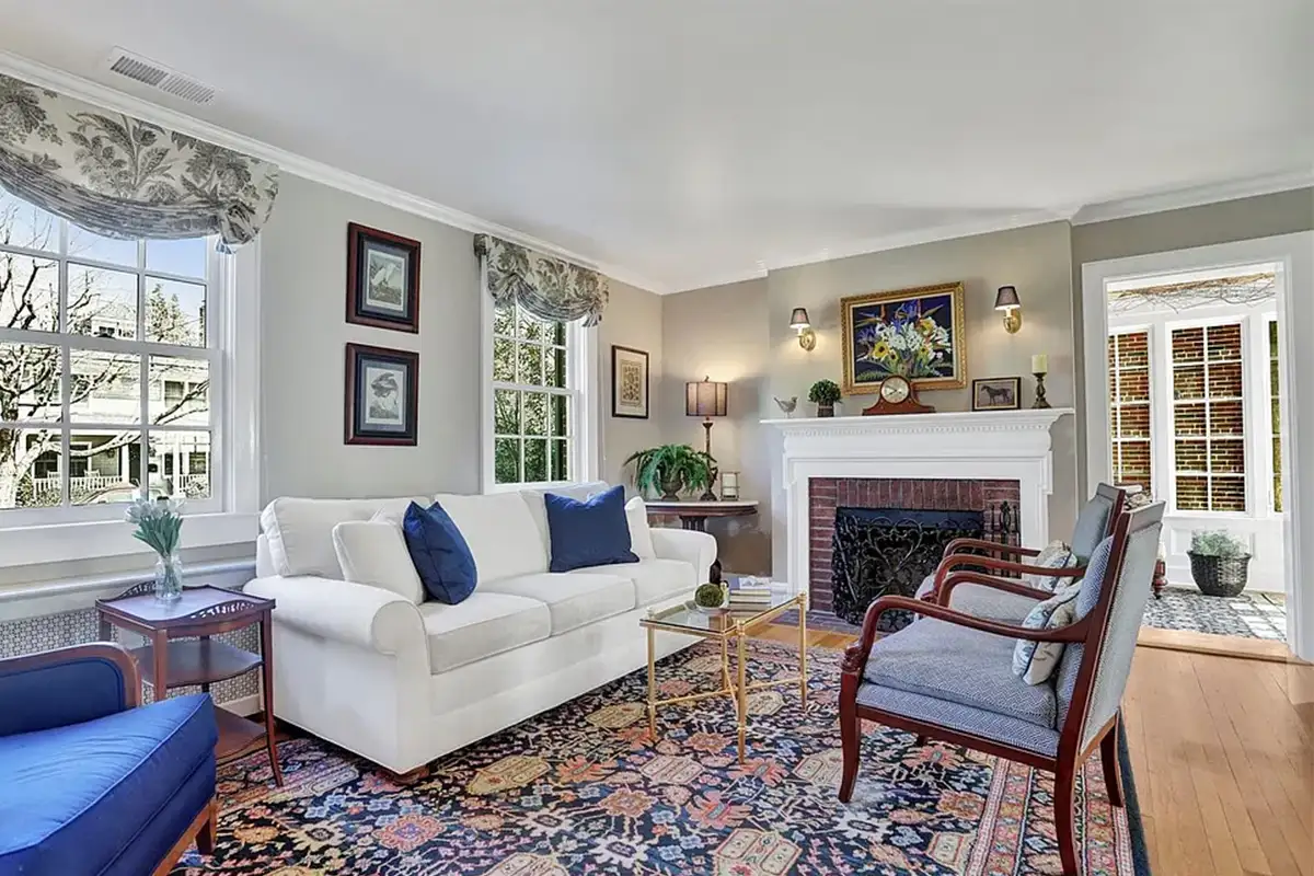 Living room with fireplace of 102 West Mason Ave