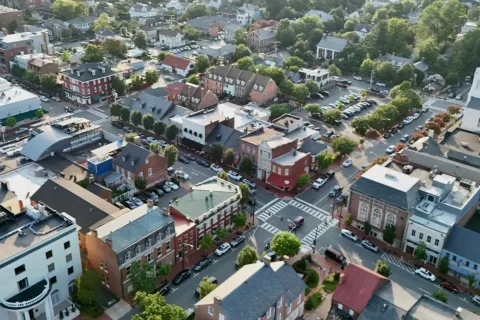 an aerial view of Fredericksburg VA