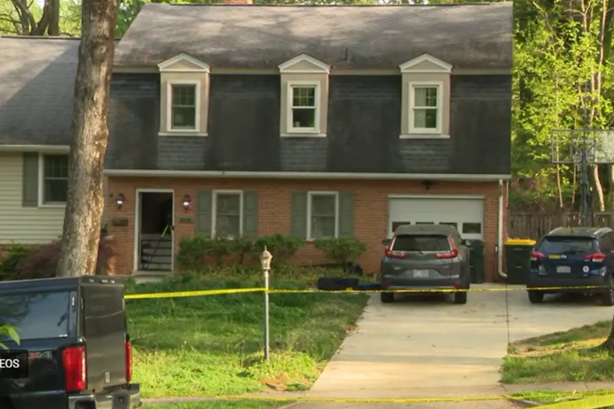 exterior of Justin Fairfax's Annandale home with police tape