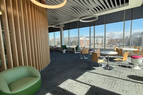 an interior view of the Kingstowne Regional Library