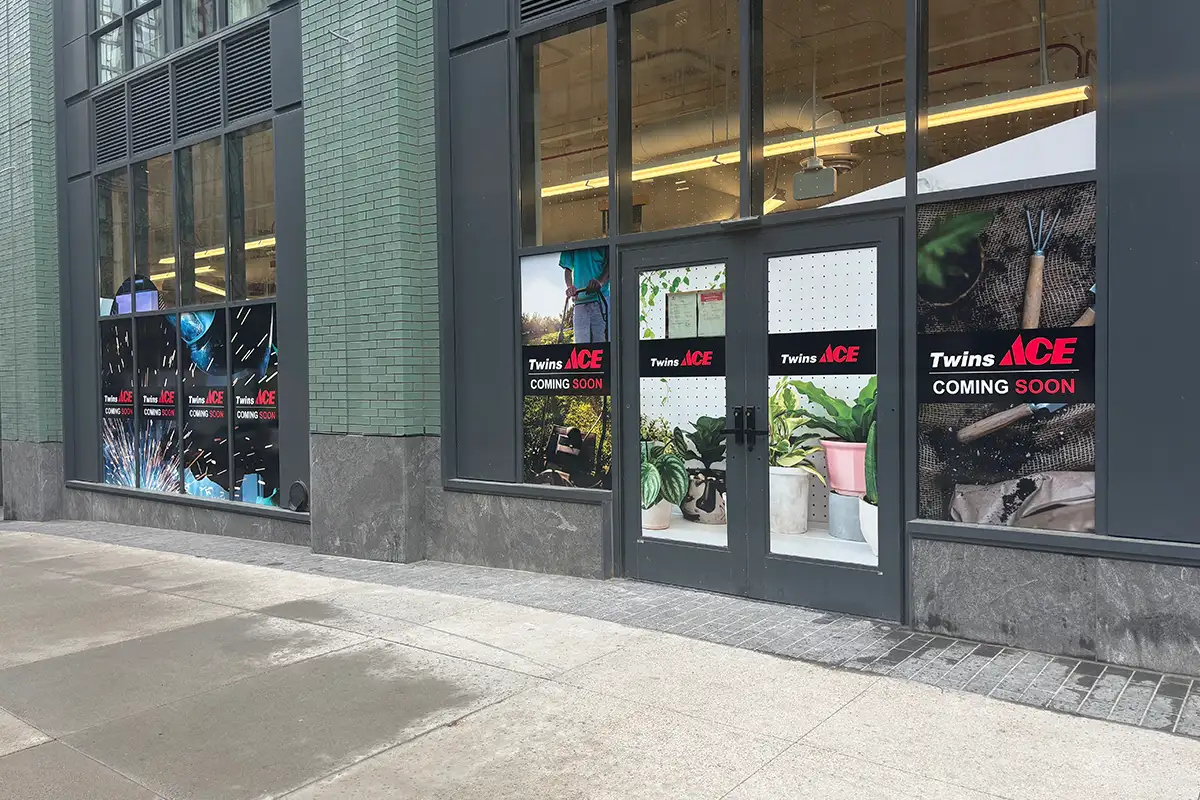 Twins Ace Hardware storefront at National Landing