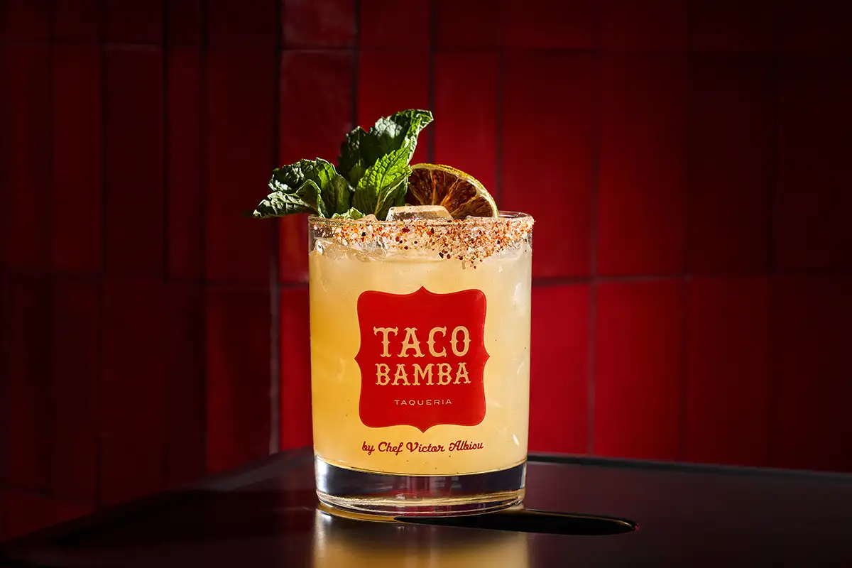 White peach ginger margarita at Taco Bamba