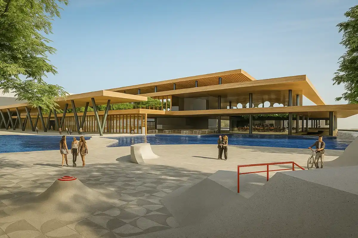 concept rending of outdoor pools at the colosseum