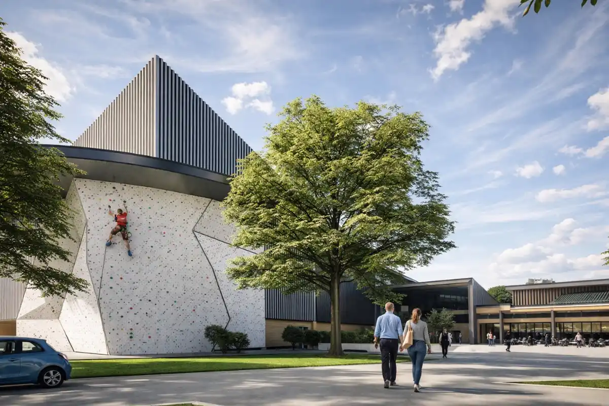 concept rending of outdoor rock wall