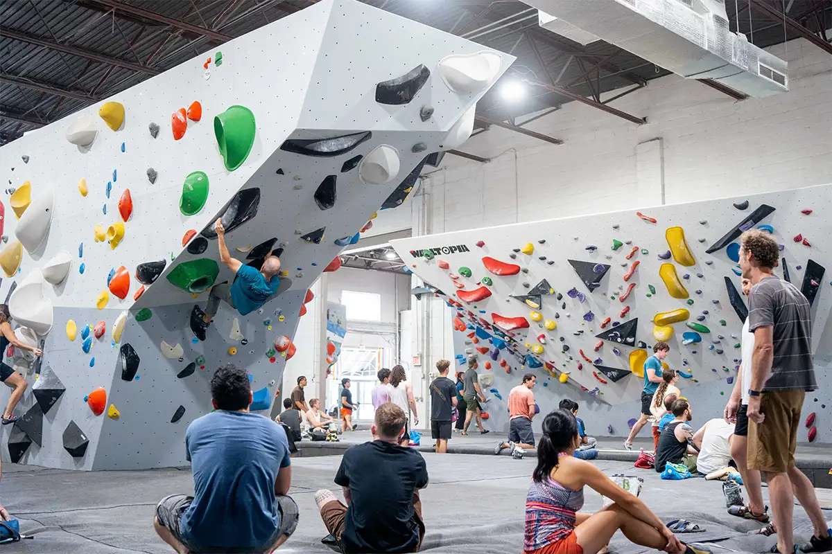 People watching and climbing at Sportrock Climbing Center