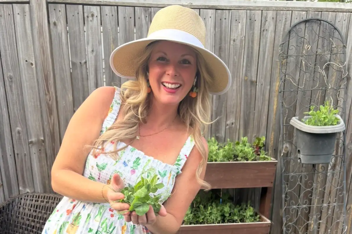 Alexandria resident Amy Decker in her garden