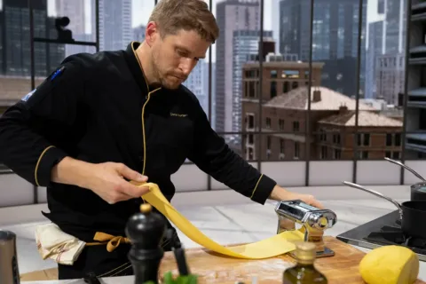 Chris Morgan makes pasta on America's Culinary Cup