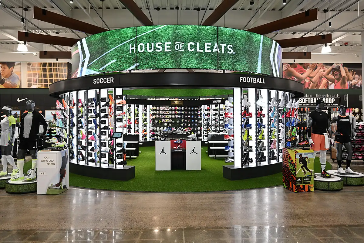 A House of Cleats display at Dick's House of Sport