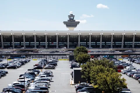 Parking lots at Dulles International Airport