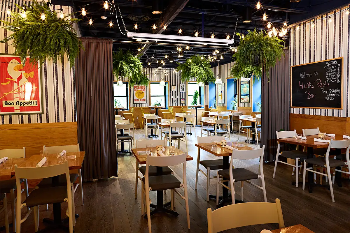 interior of Hank's Pasta Bar in Old Town Alexandria