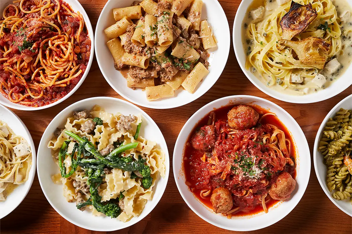 pasta dishes at Hank's Pasta Bar in Old Town Alexandria