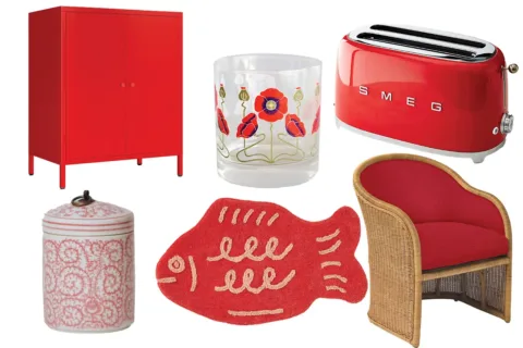 Red home decor items