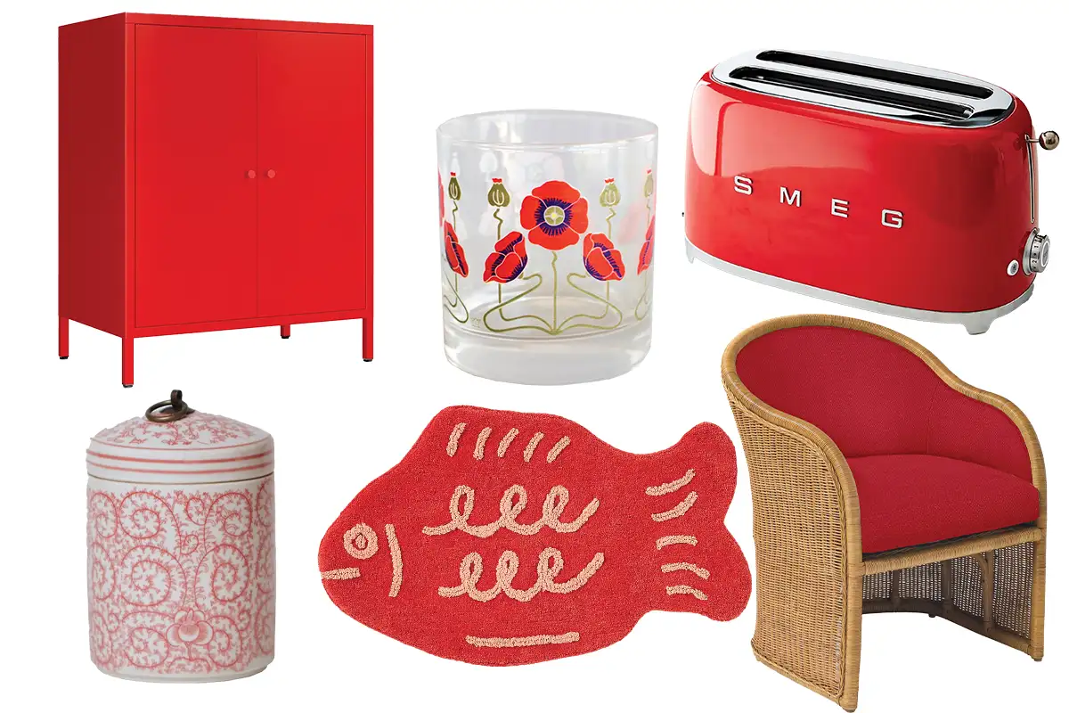 Red home decor items