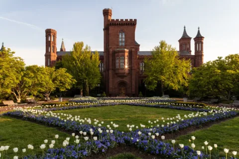 Exterior image of the Smithsonian Castle in DC