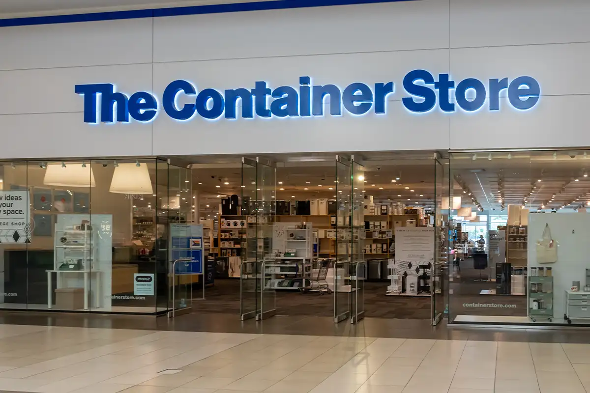 exterior image of The Container Store in a mall