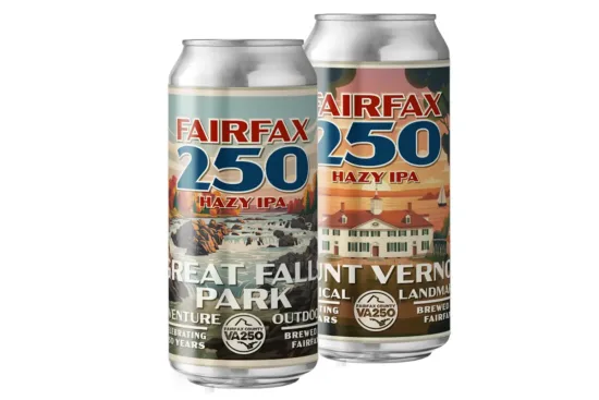 Fairfax 250 beer cans (Great Falls Park and Mount Vernon)