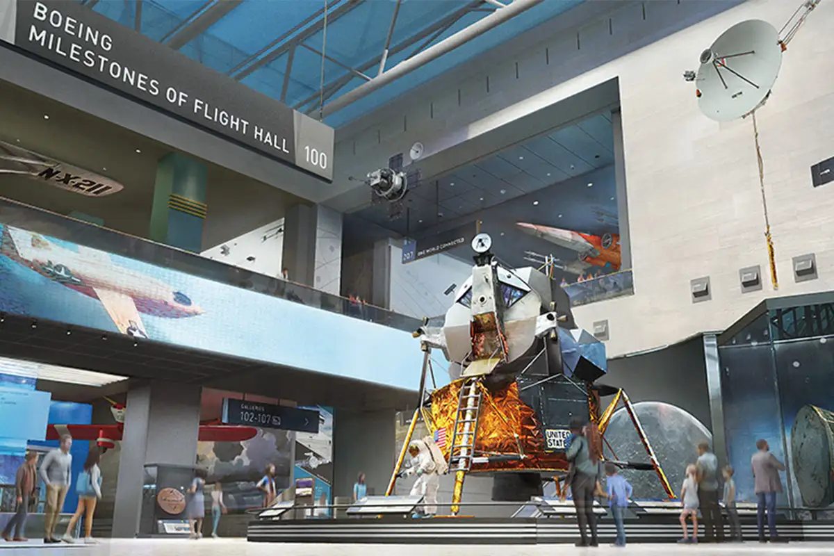 Rendering of the new Air and Space Museum exhibits