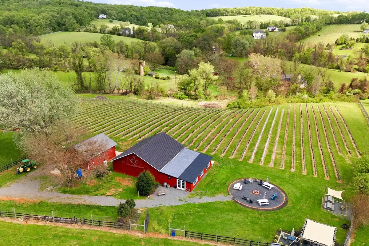 Aerial view of Carriage House Wineworks