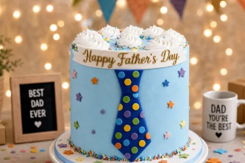 A Father's Day cake with a tie