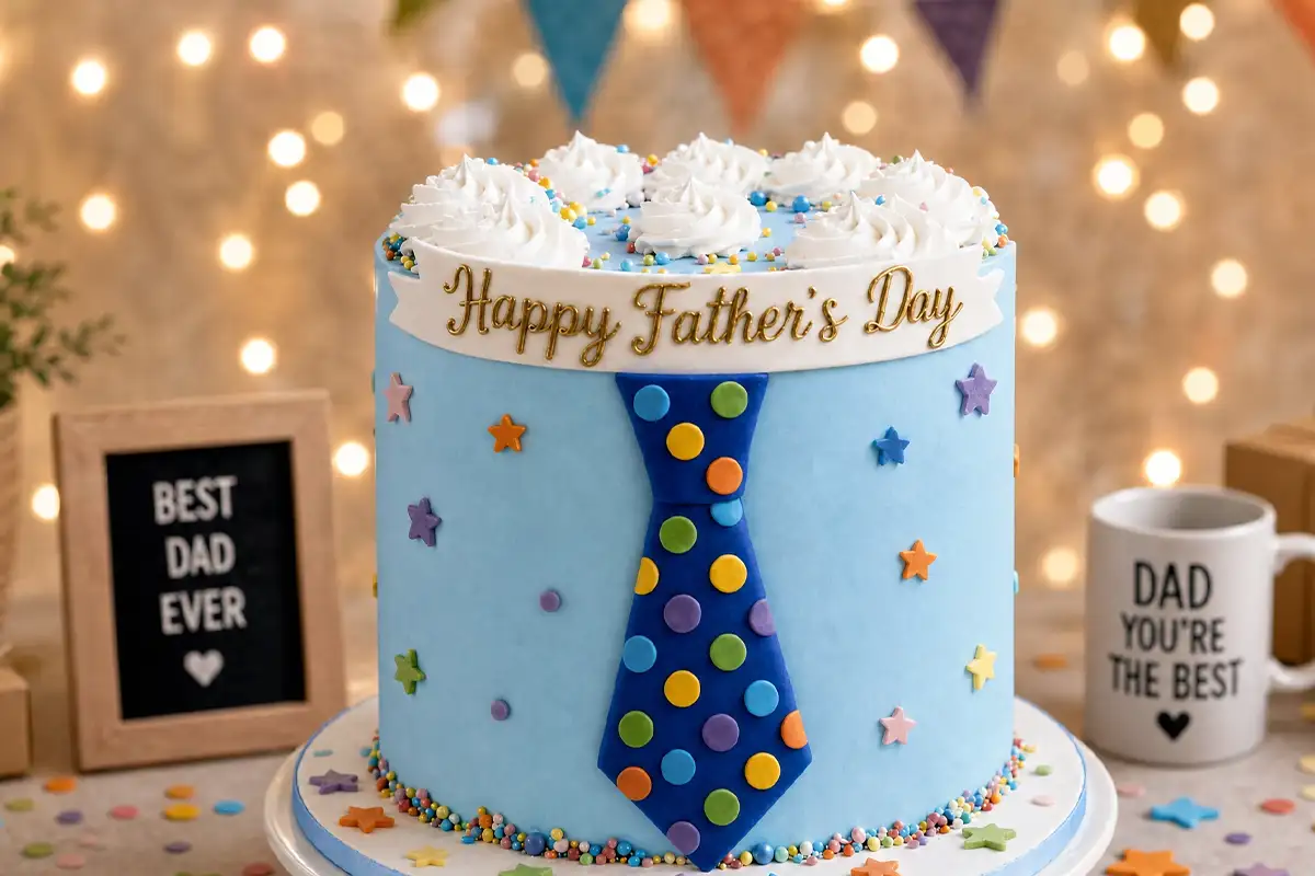 A Father's Day cake with a tie