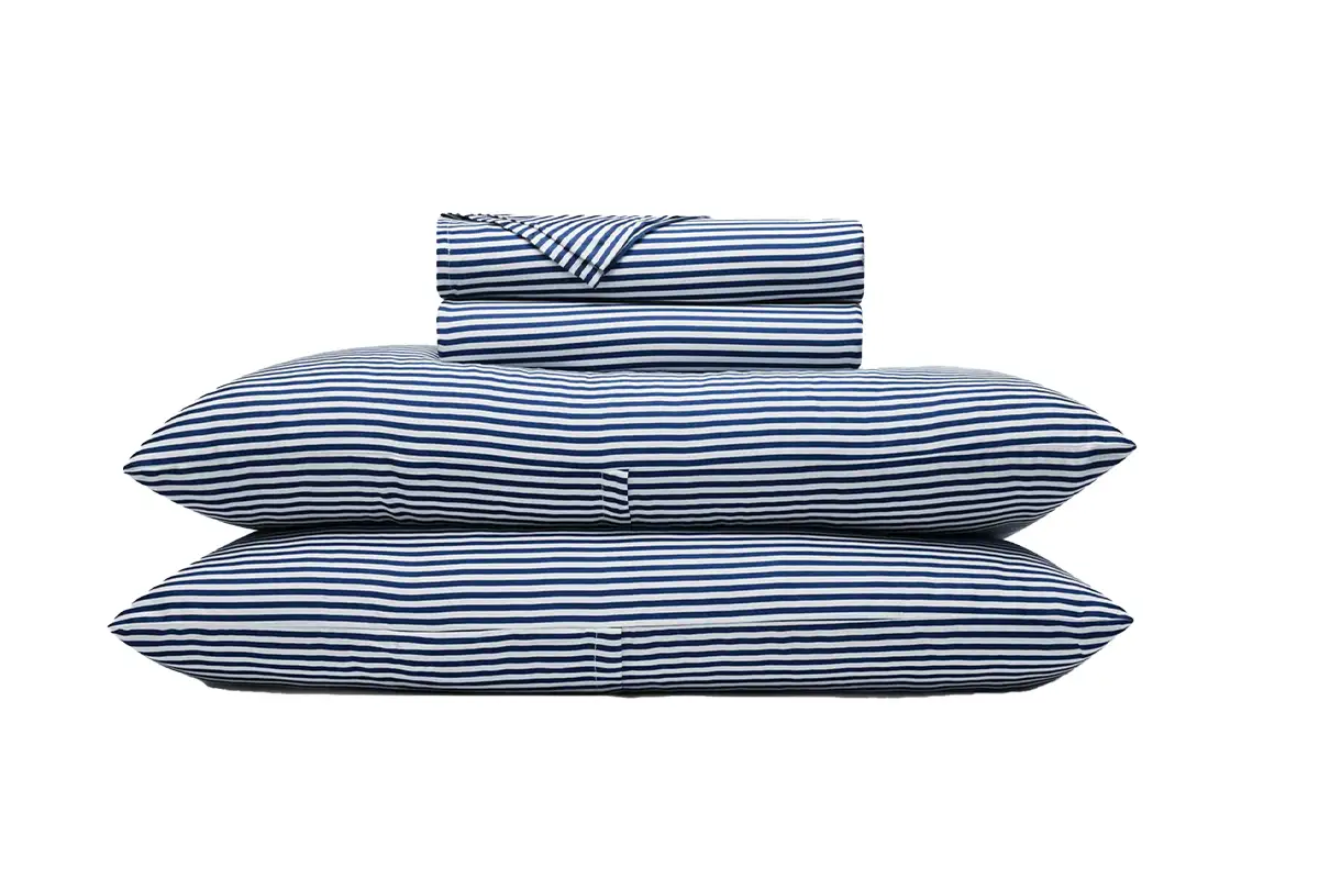 Striped sheets from Cozy Earth