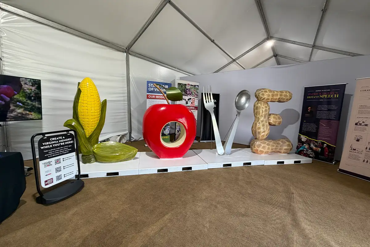 a LOVE sign in Virginia's booth at the Great American State Fair in DC