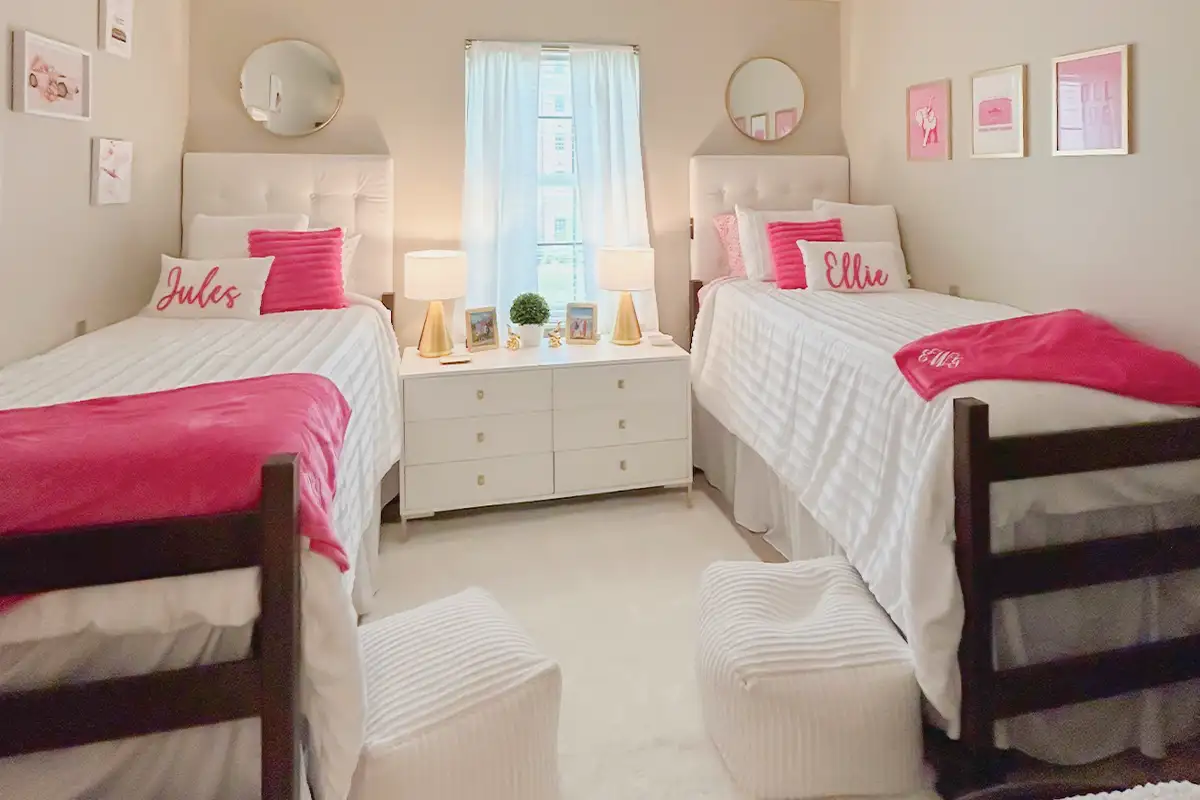 Dorm room with coordinated decor