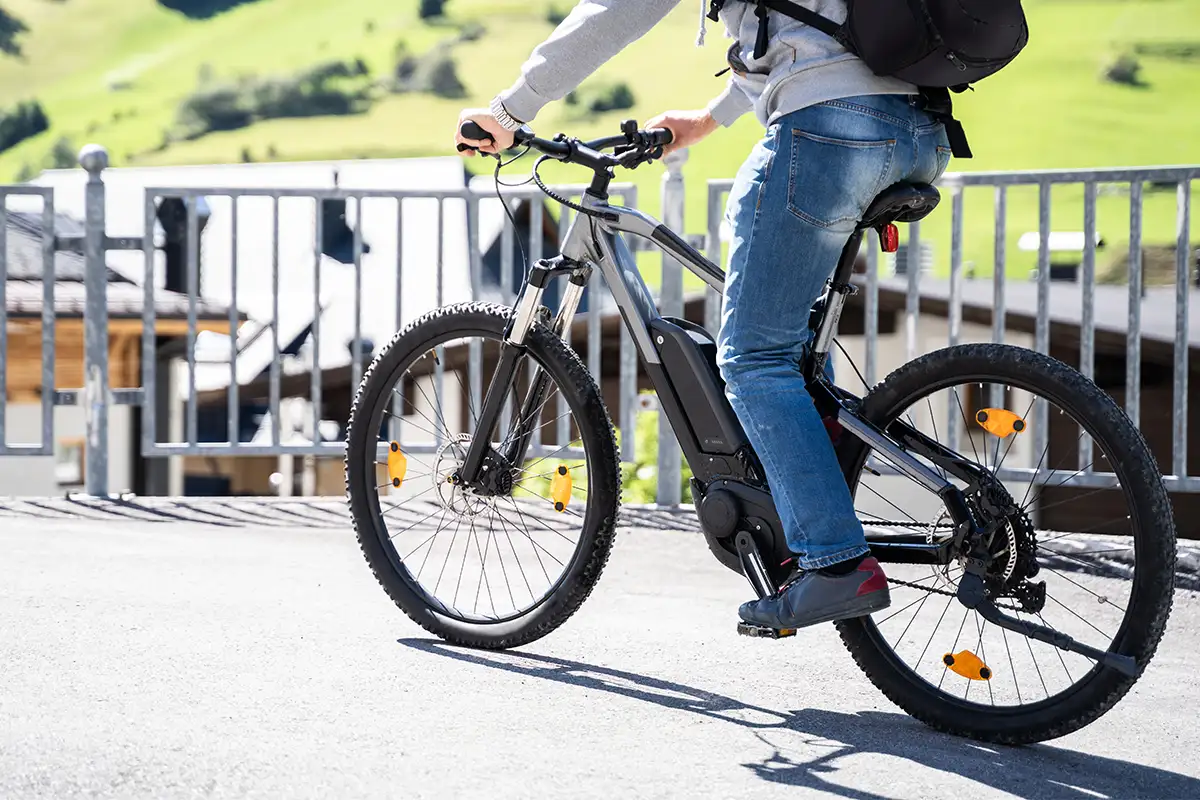 Man riding e-bike