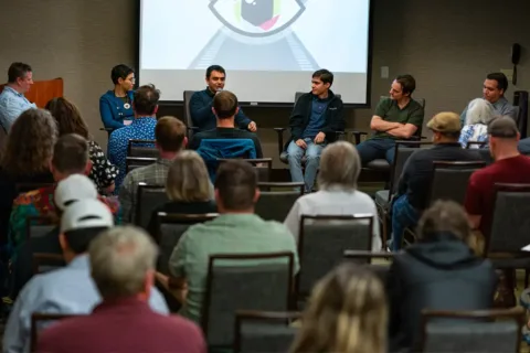 a panel discussion at the Fredericksburg Film Festival