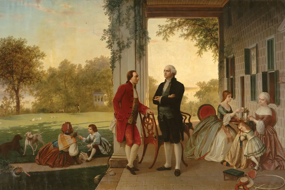 Lafayette and Washington at Mount Vernon, 1784, by Thomas P. Rossiter and Louis Rémy Mignot