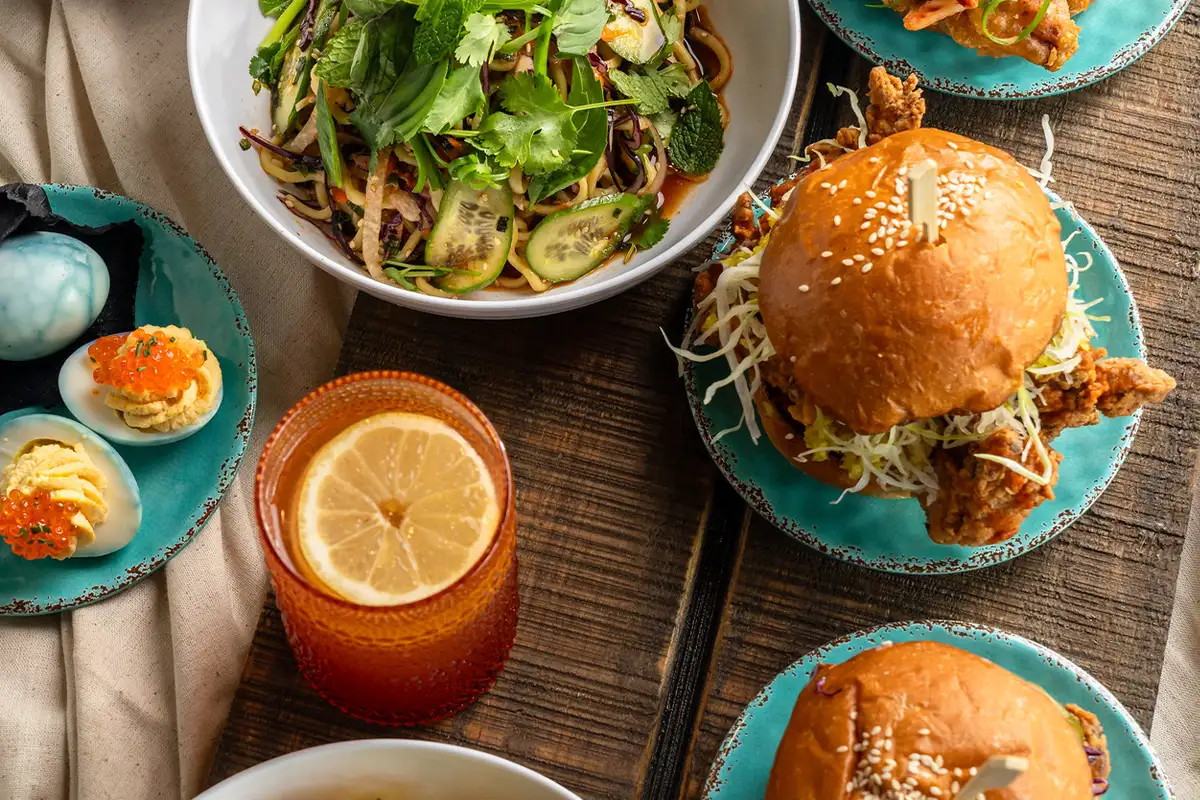 Food on a table from Little Birdie in Alexandria