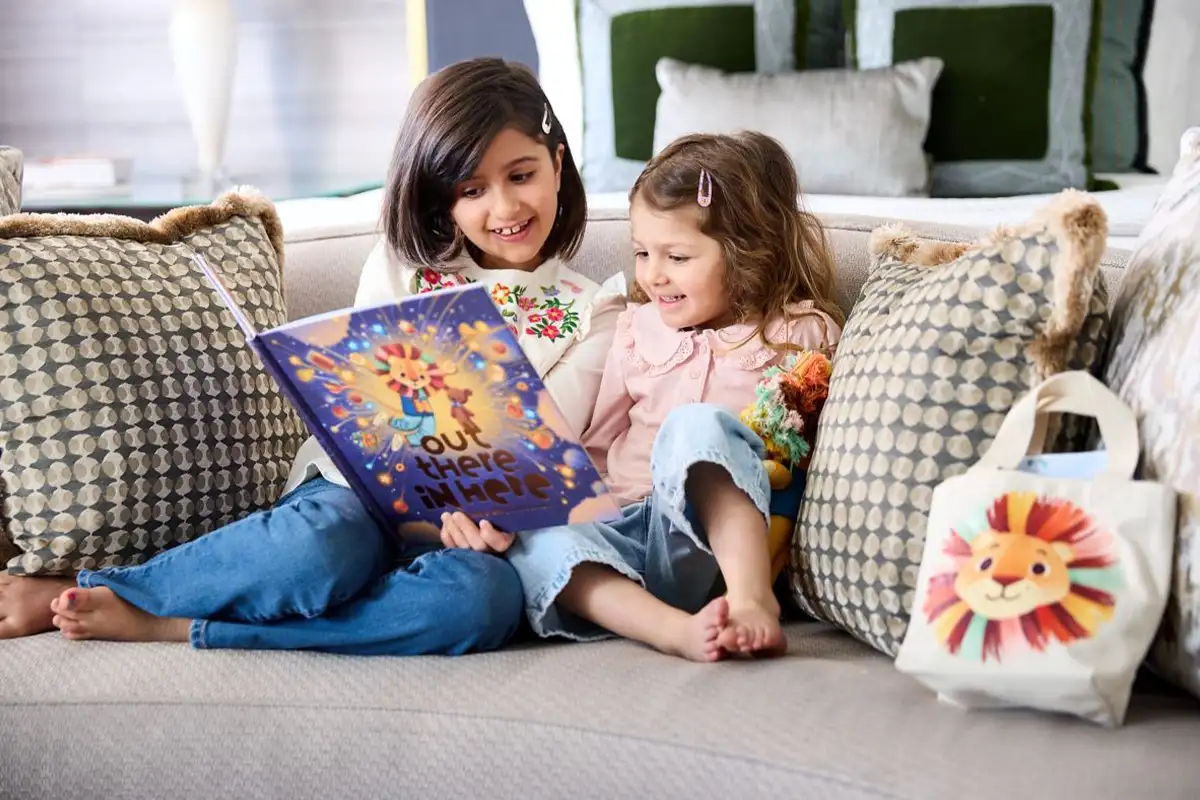 Kids reading book at Ritz-Carlton Tysons Corner