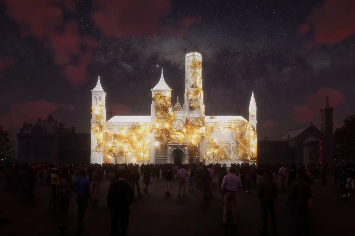Smithsonian Castle projection