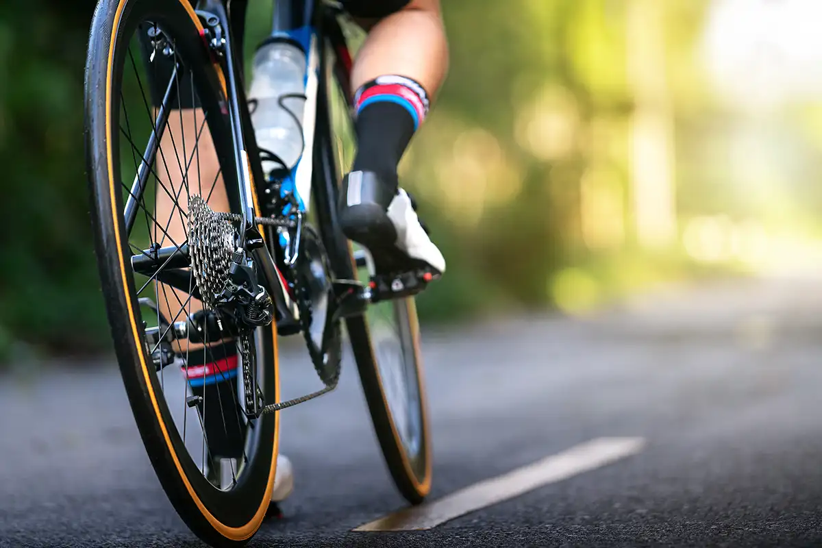 cyclist on bike trail