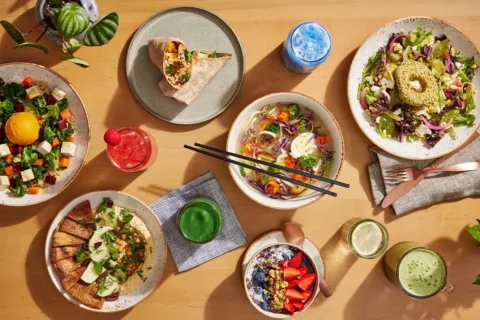 dishes of food on a table from Life Alive Organic Cafe