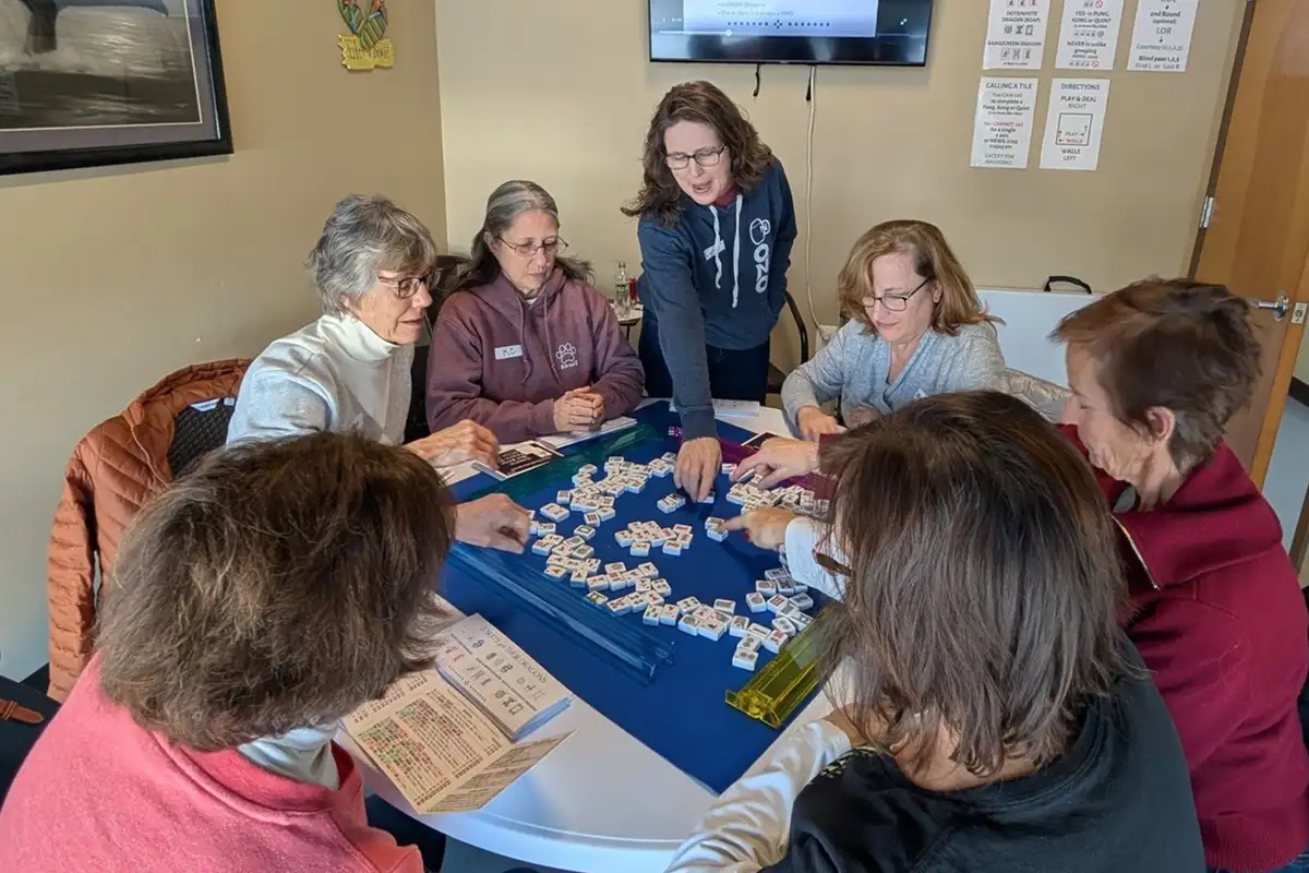 Group of women playing mahjong