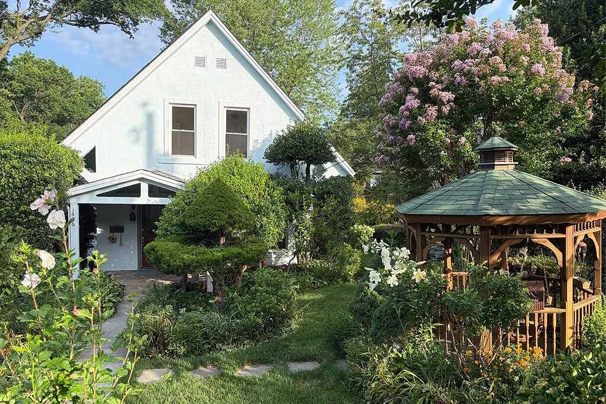 1406 N. Nicholas St., Arlington exterior with garden and gazebo