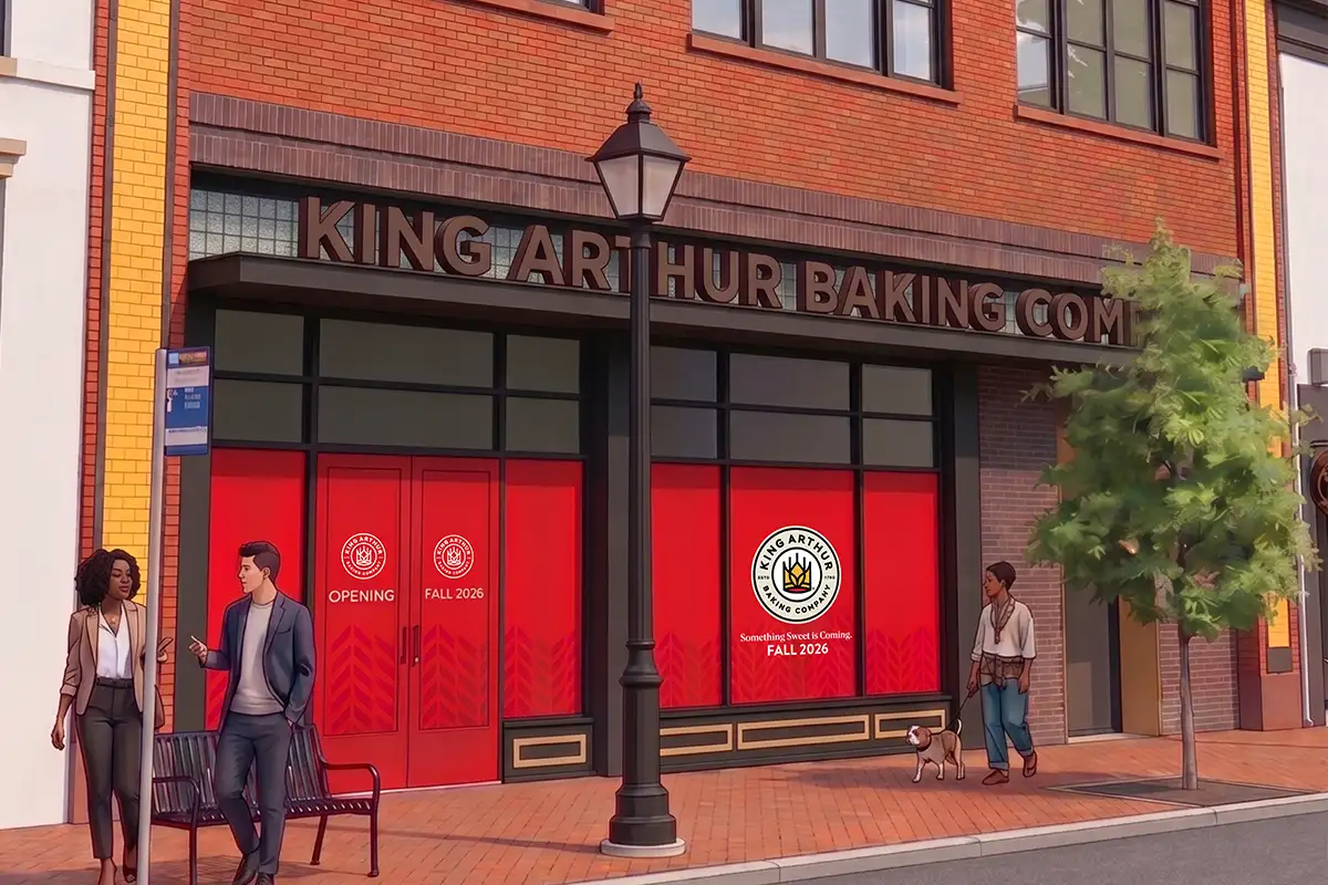 Rendering of King Arthur Baking Company Alexandria storefront
