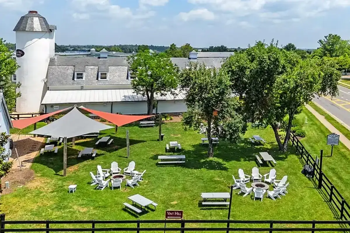 aerial view of Vint Hill Craft Winery