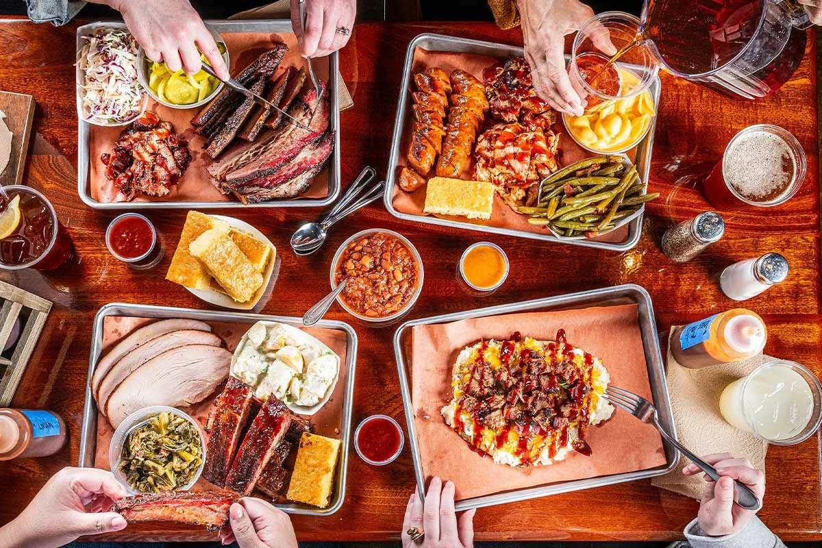 various barbecue platters at Stupid Good BBQ