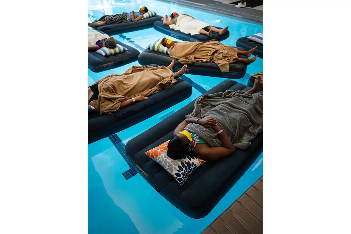 Floating sound bath at Salamander Middleburg