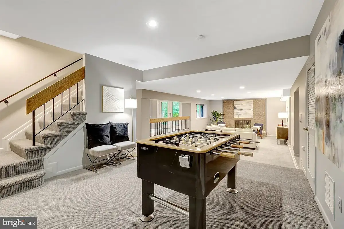 Lower level with recreation space